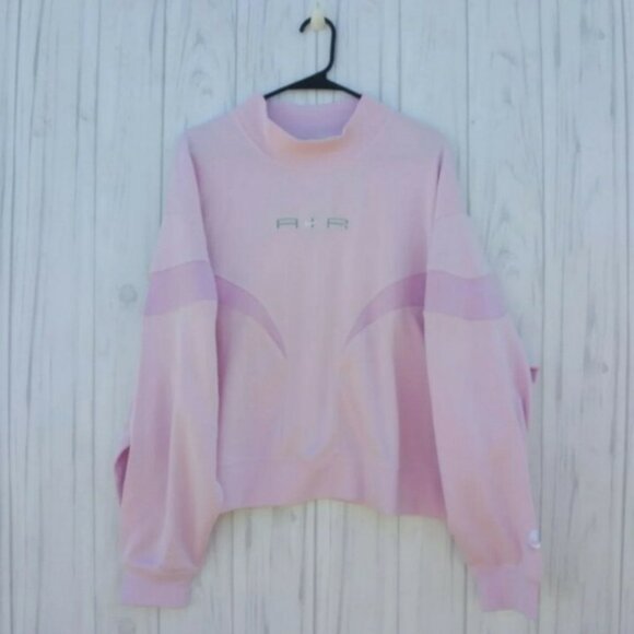 1X PLUS SIZE NIKE Women's Crew neck Sportswear Jacket PINK SWEATSHIRT DM3284-695 - Picture 1 of 11